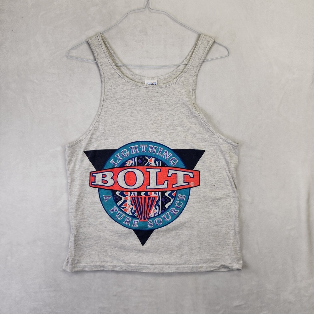 Vintage Lightning Bolt Tank Top Mens M Made USA‎ Surf Skate 80s 90s Graphic